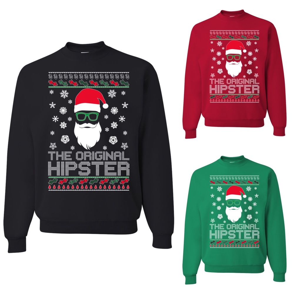The Original Hipster Santa Ugly Christmas Sweater